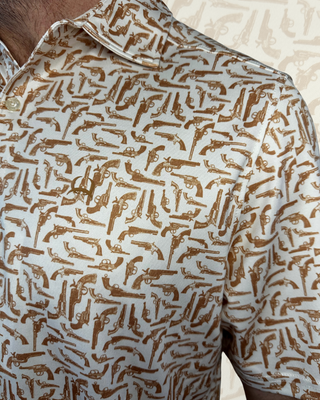 Cinch | ArenaFlex Polo | Cream Guns