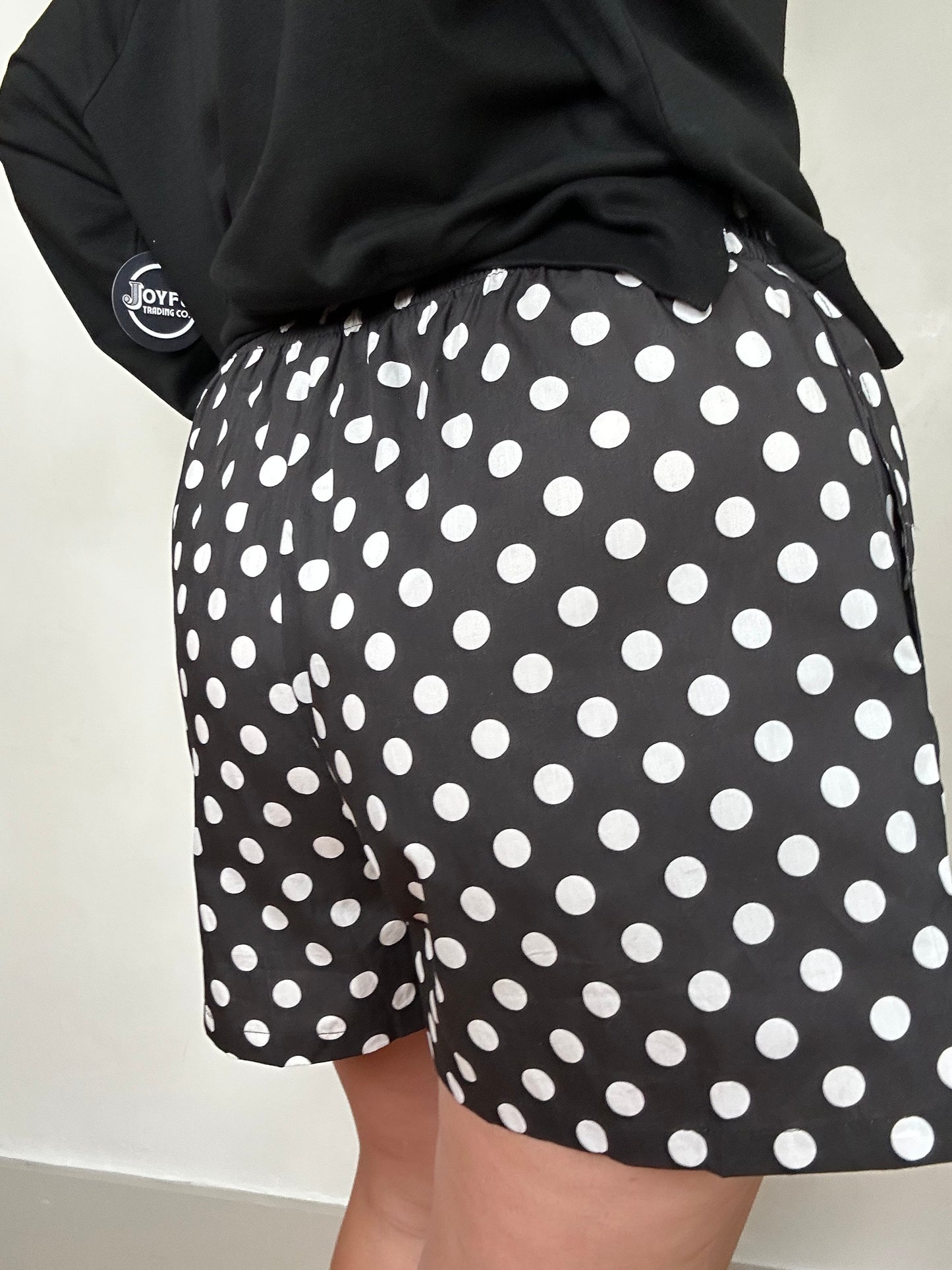 Easy Win Polka Dot Boxer Shorts | Black + White