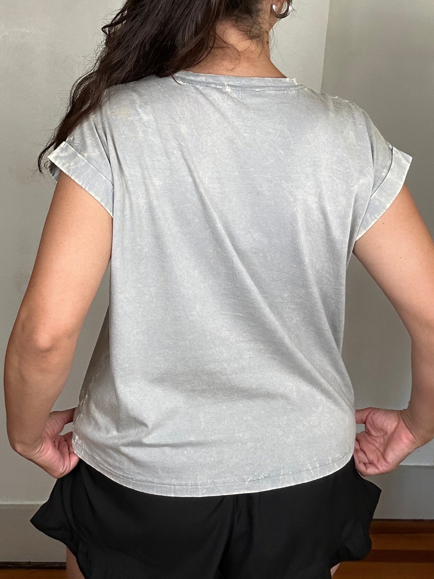 Game Day Crinkle Wash Tee | Goldthwaite Eagles | Light Grey