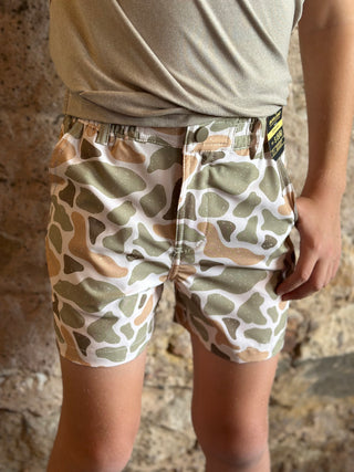 Burlebo | YOUTH Everyday Short | Venado Camo Brown Pocket