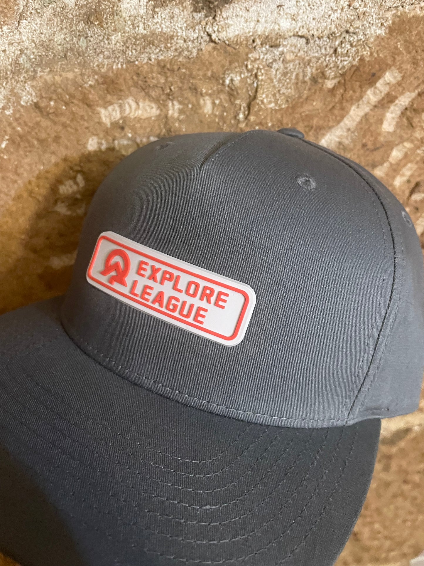 Explore League | Gray Cap 255 | Red PVC Patch