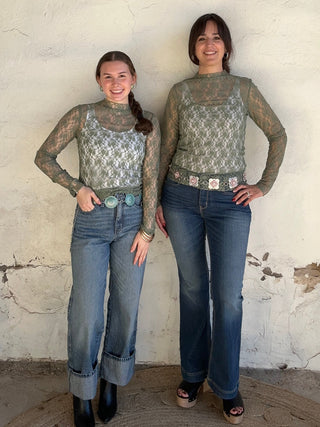 Layer Up Lace Top | Soft Green