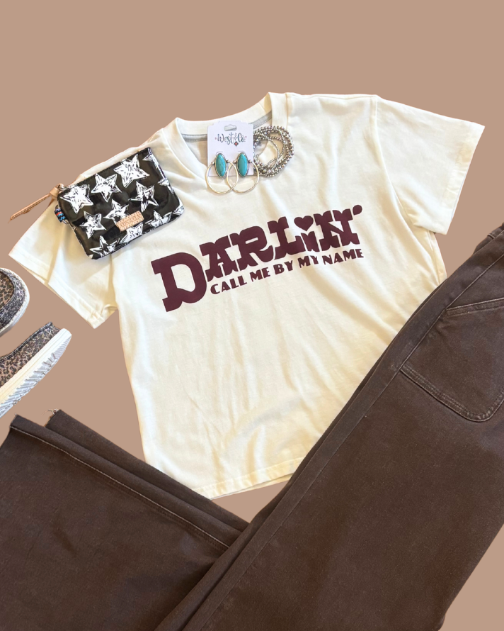 Sendero | Darlin' Women's Crop Tee | Vintage Whit