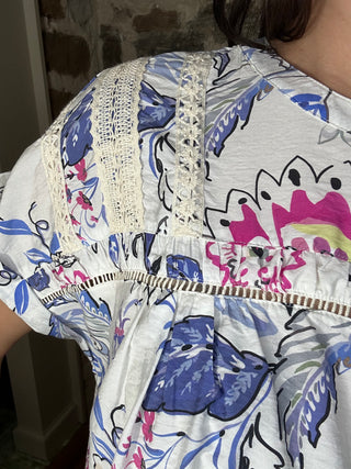 Mixed Floral + Crochet | Blue Hues