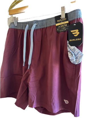 Burlebo | Athletic Short | Maroon White Camo Liner 7" The Original