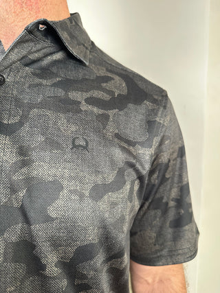 Cinch | ArenaFlex Polo | Black + Deep Green Camo