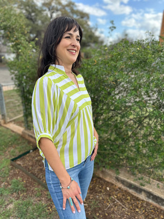 Dock Short Sleeve Top | Lime Green