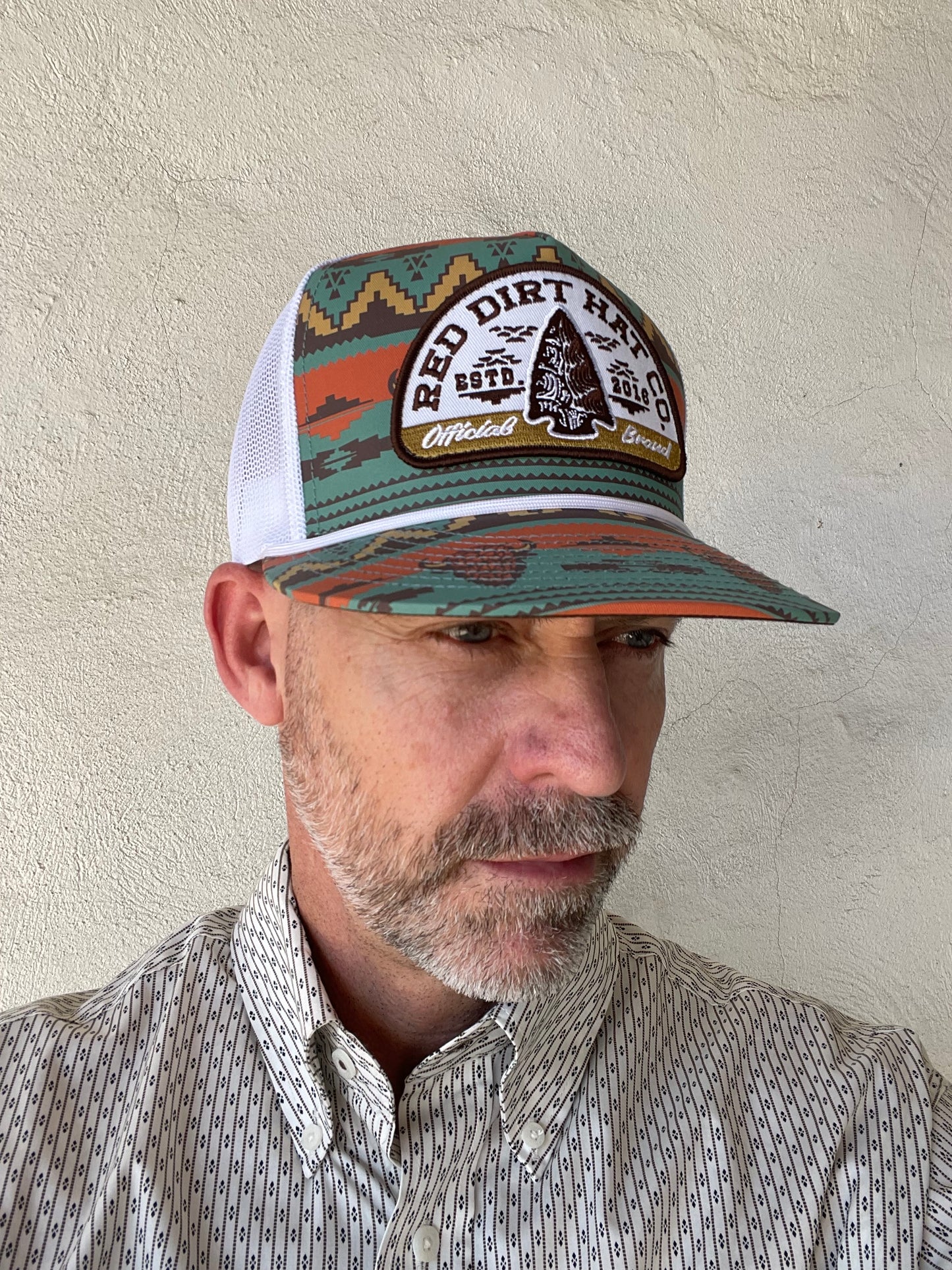 Red Dirt Hat | Lost & Found Cap | Aztec + White