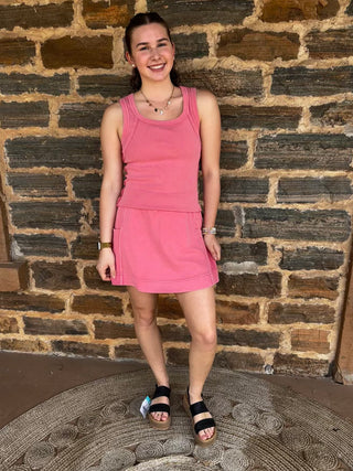 Strawberry Set | Sleeveless Top + Skort | Pink