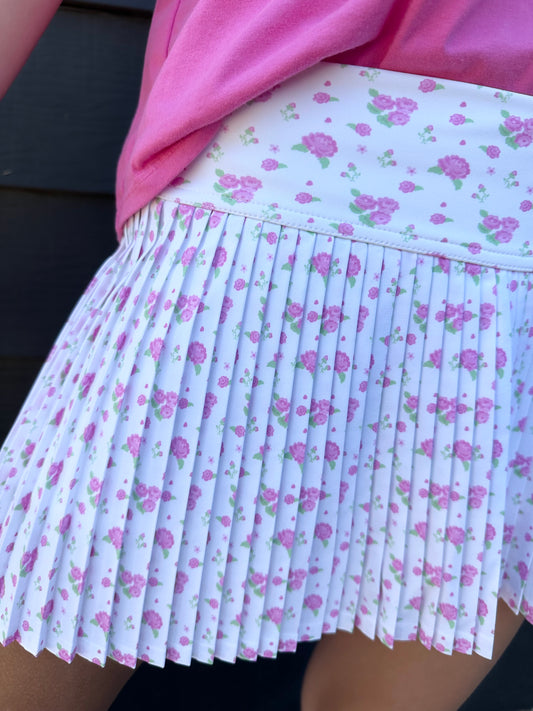 Pretty in White Skort | YOUTH | White + Pink Roses