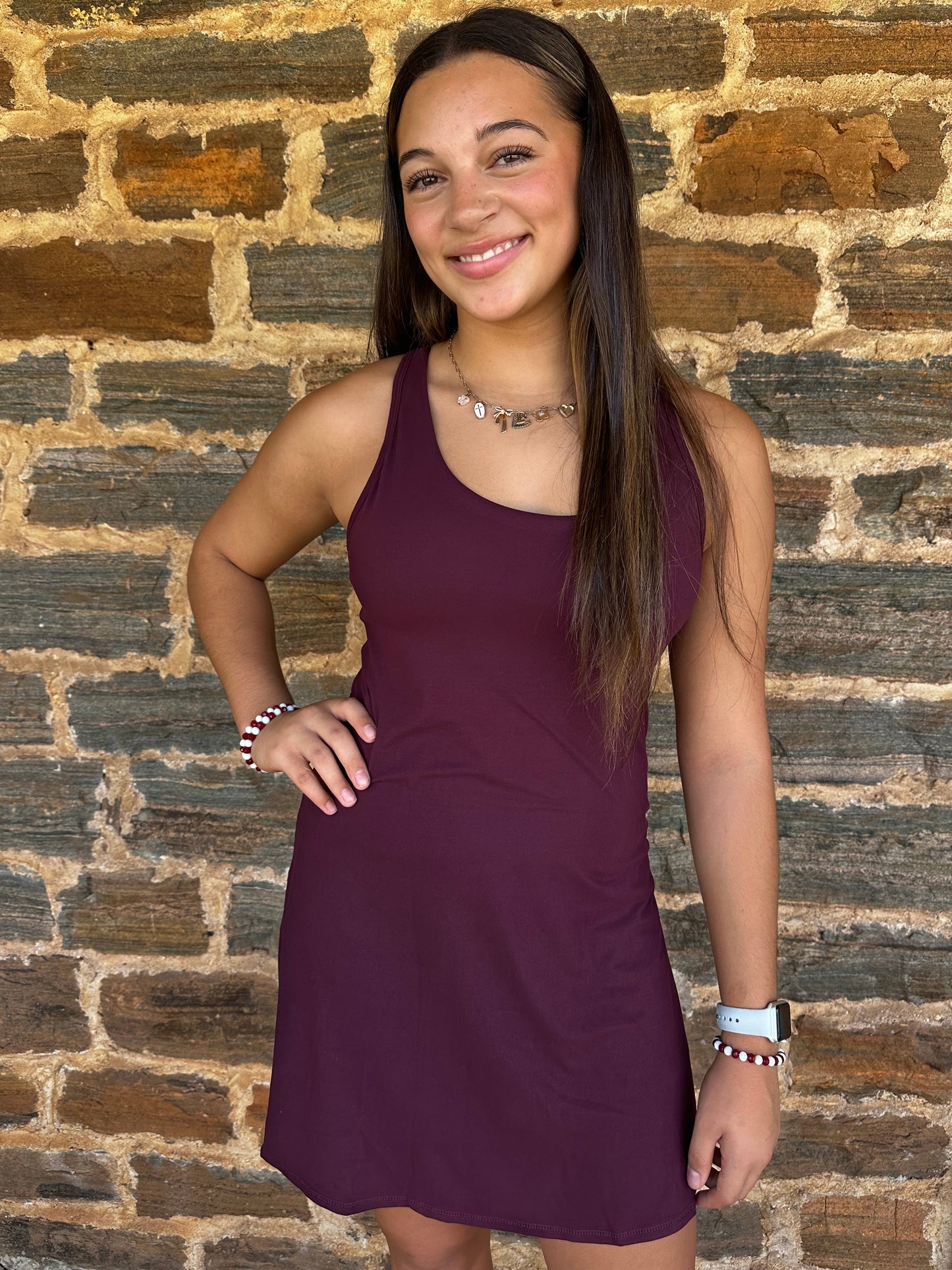 Athletic Dress | Butter Soft Mini + Shorts| Maroon