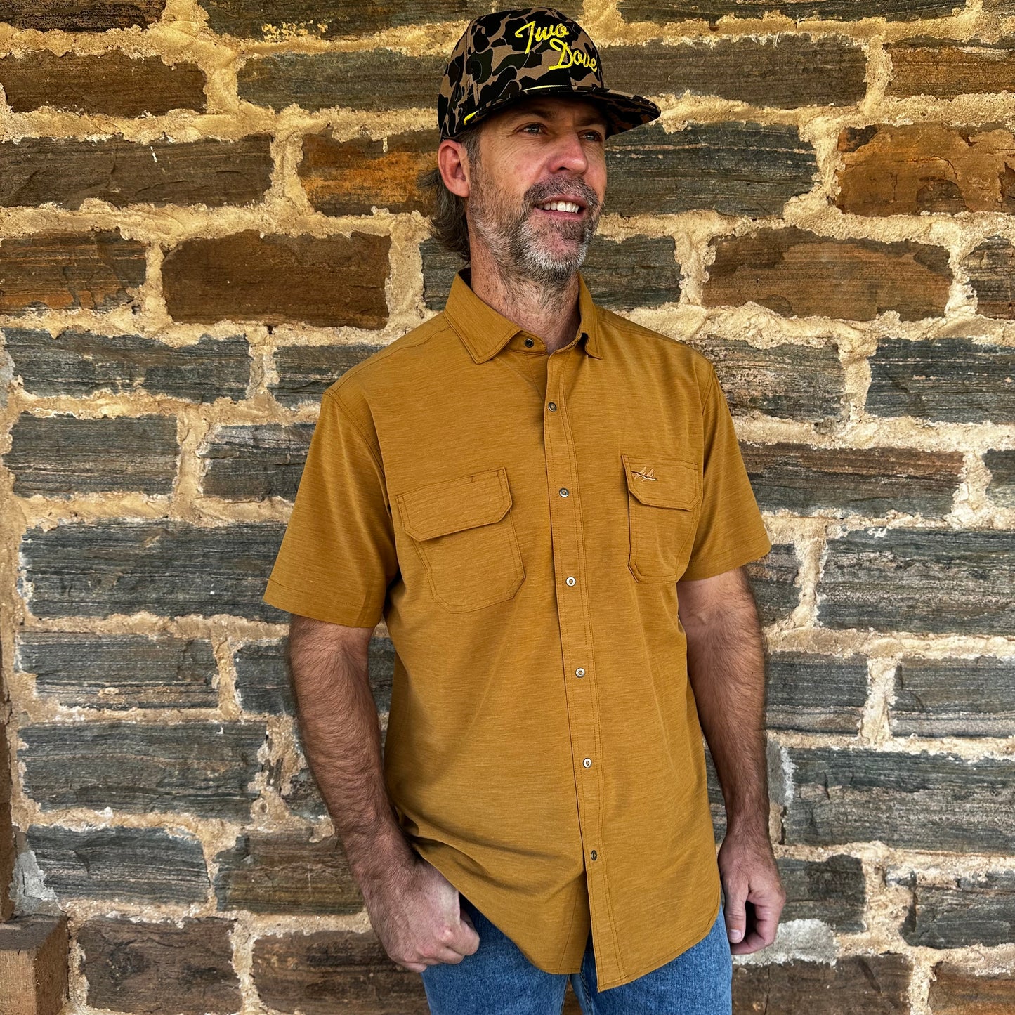 Two Dove Outdoors | The Rio Short Sleeve | The Crocket - Camel