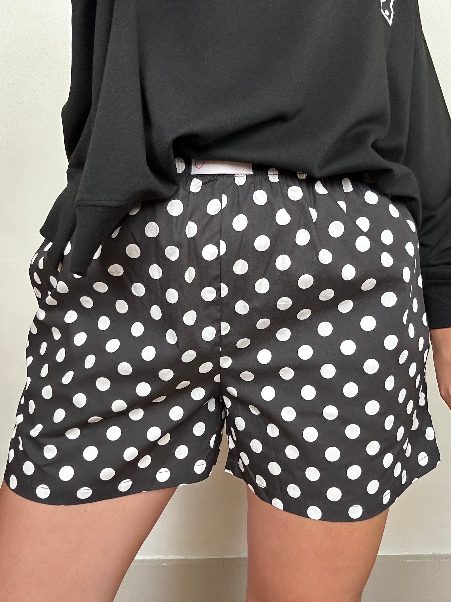 Easy Win Polka Dot Boxer Shorts | Black + White