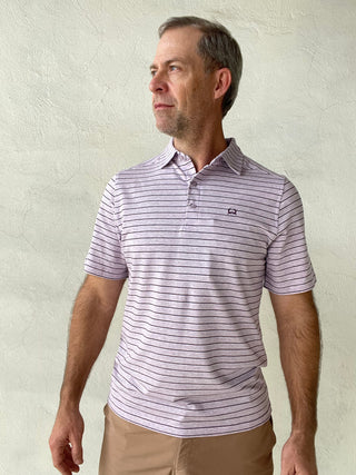 Cinch | ArenaFlex Polo | Striped Lilac
