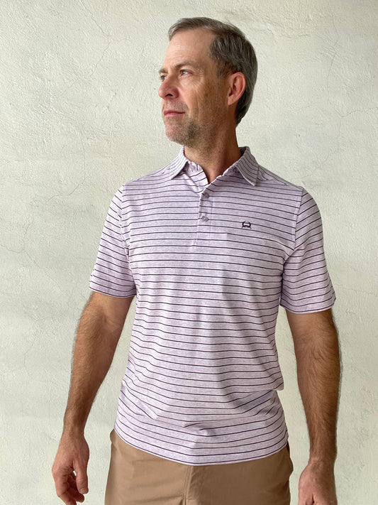 Cinch | ArenaFlex Polo | Striped Lilac