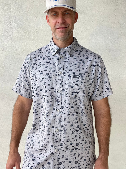 Burlebo | Performance Button Up | Out West - Cream