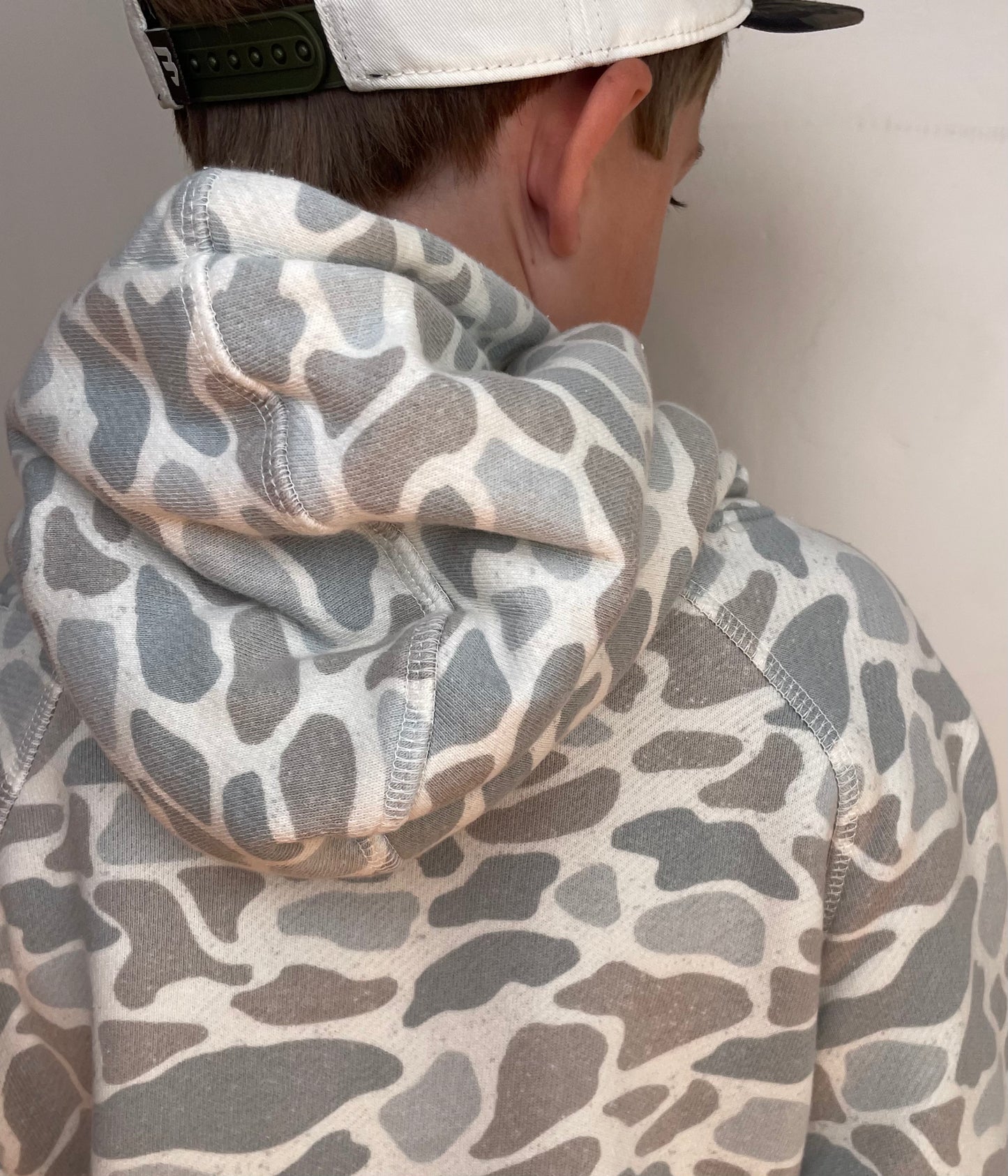 Burlebo | YOUTH | Vintage Washed Fleece Hoodie | Classic Deer Camo