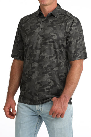 Cinch | ArenaFlex Polo | Black + Deep Green Camo