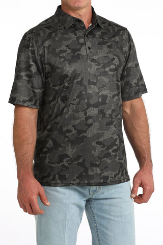 Cinch | ArenaFlex Polo | Black + Deep Green Camo