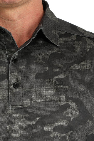Cinch | ArenaFlex Polo | Black + Deep Green Camo