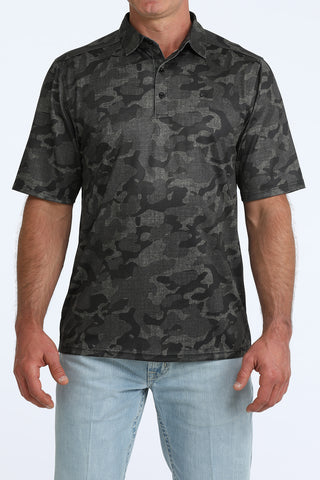 Cinch | ArenaFlex Polo | Black + Deep Green Camo