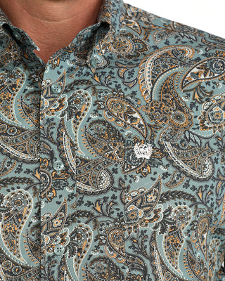 Cinch Mens Print Long Sleeve | Paisley Print | Blue
