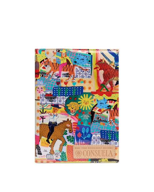 Colorful book cover with animal illustrations and text on a white background