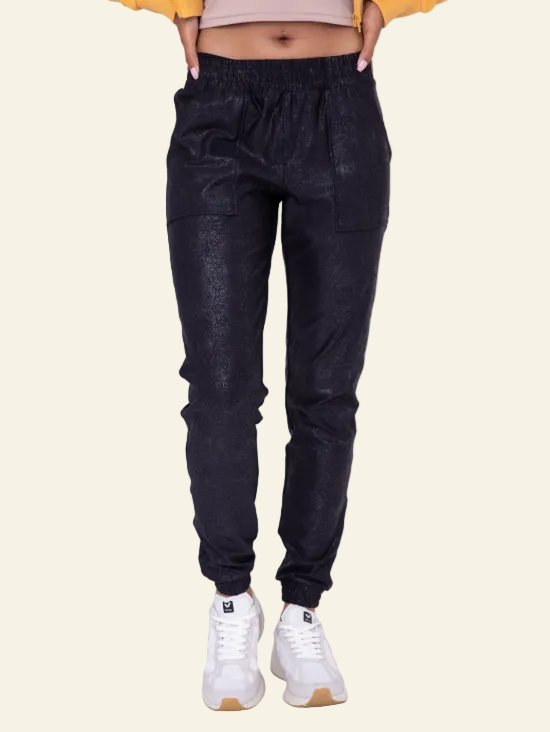 Foil High-Waist Jogger | Black