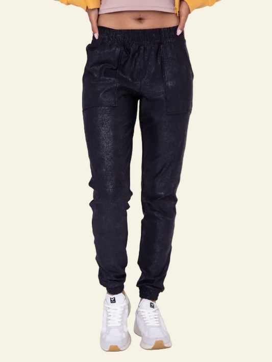 Foil High-Waist Jogger | Black