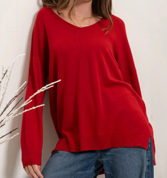 Sweet Holiday & Everyday Sweater | Red