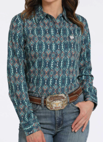 Women's Cinch Long Sleeve| ArenaFlex | Navy + Multi