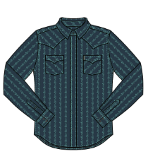 Cinch Modern Fit Mens Print Long Sleeve Navy