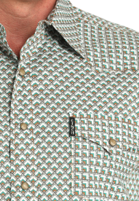 Cinch Modern Fit Mens Print Long Sleeve White