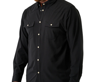 Burlebo | Performance Western Shirt Long Sleeve | Black