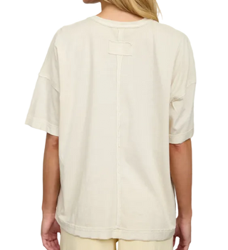 Washed + Exposed Seam Tee | Khaki
