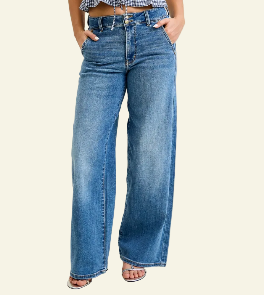 Trouser Colulmn Jean | Light Wash | Short Inseam (30")