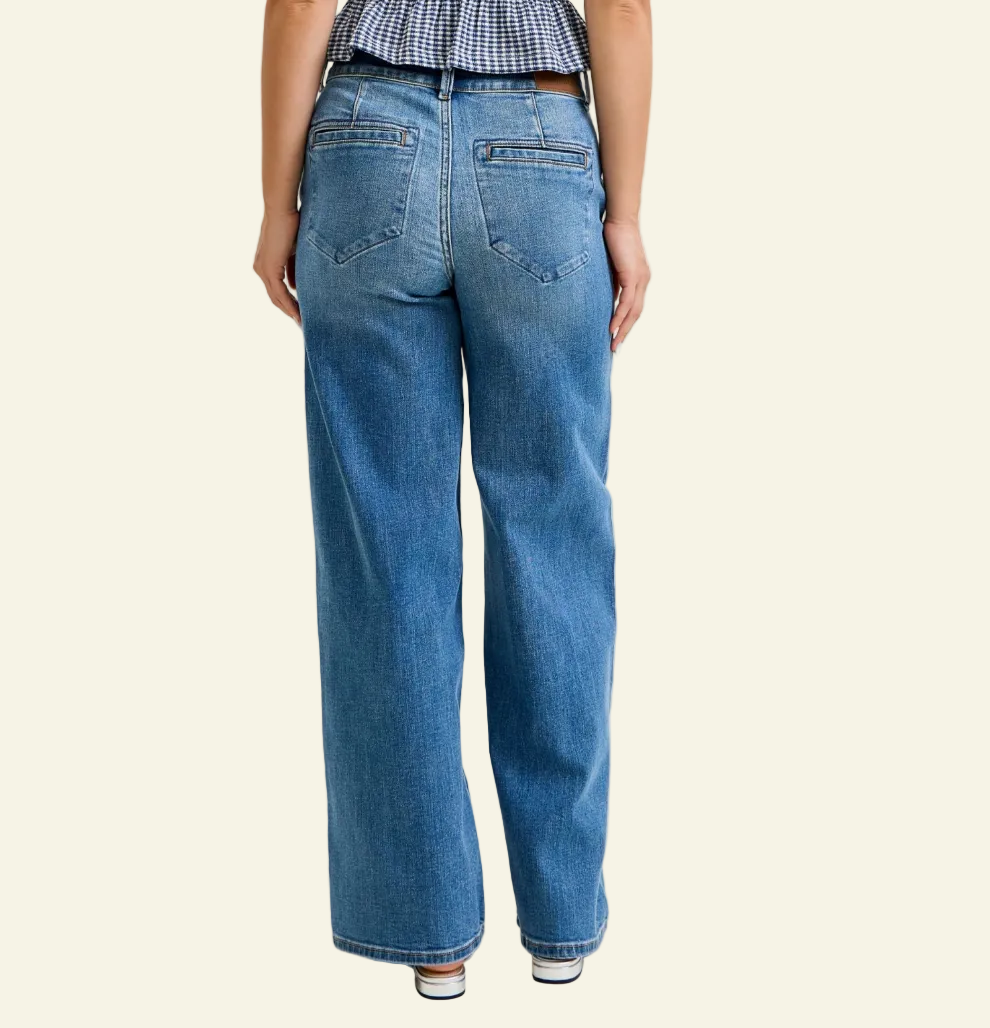 Trouser Colulmn Jean | Light Wash | Short Inseam (30")