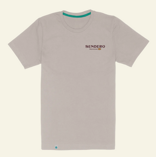 Light gray t-shirt with text on a white background