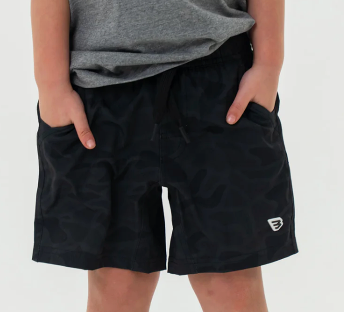 Burlebo | YOUTH Athletic Short | Black Camo