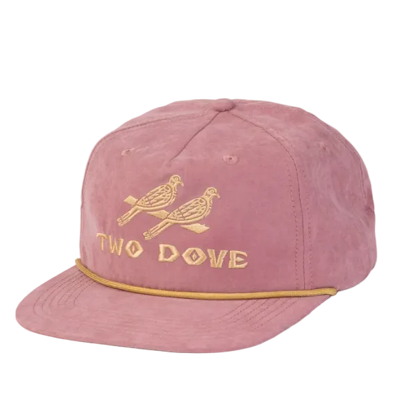 Pink cap with 'Two Dove' logo on a white background
