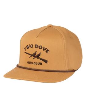 Brown cap with 'Two Dove Gun Club' logo on a white background
