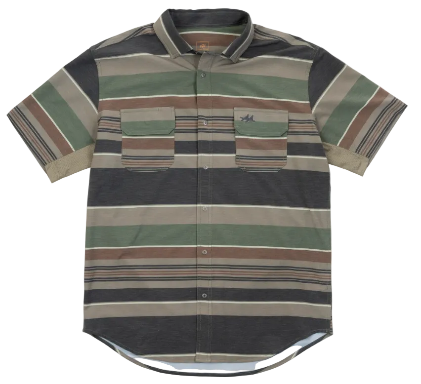 Striped shirt with a pattern on a white background