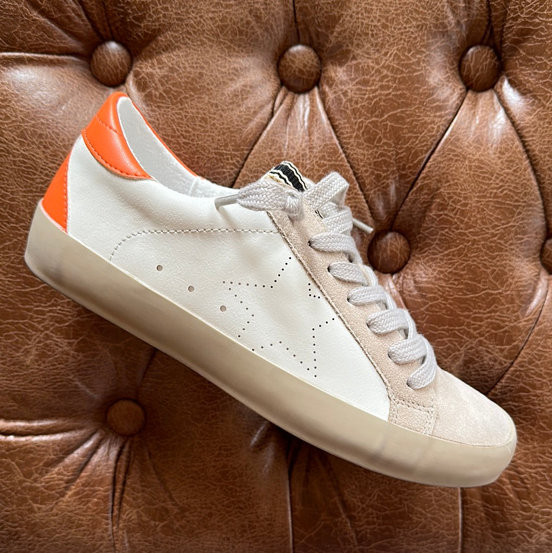 Mia Orange Sneaker | White + Orange